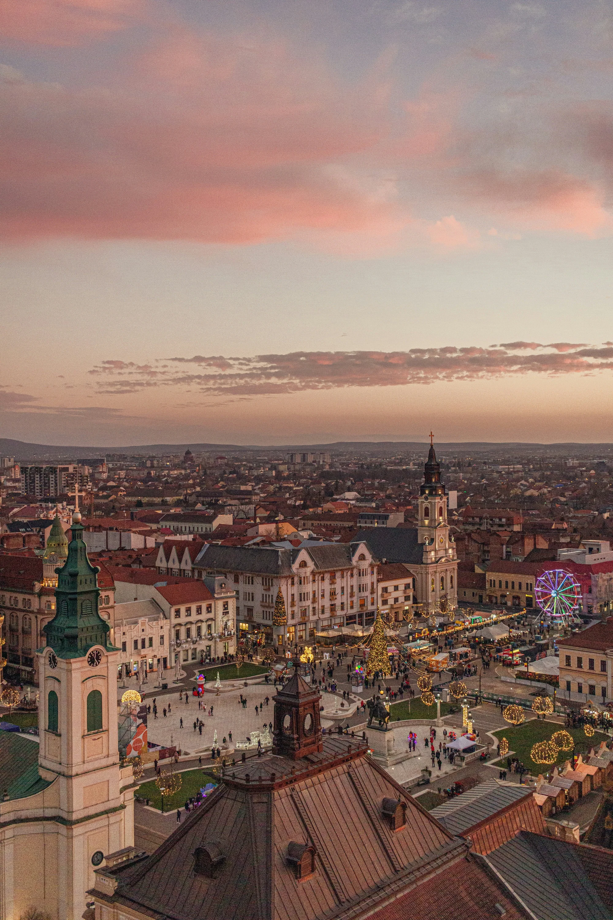 Art Nouveau architecture in Oradea featuring the Black Eagle Palace and historic Union Square